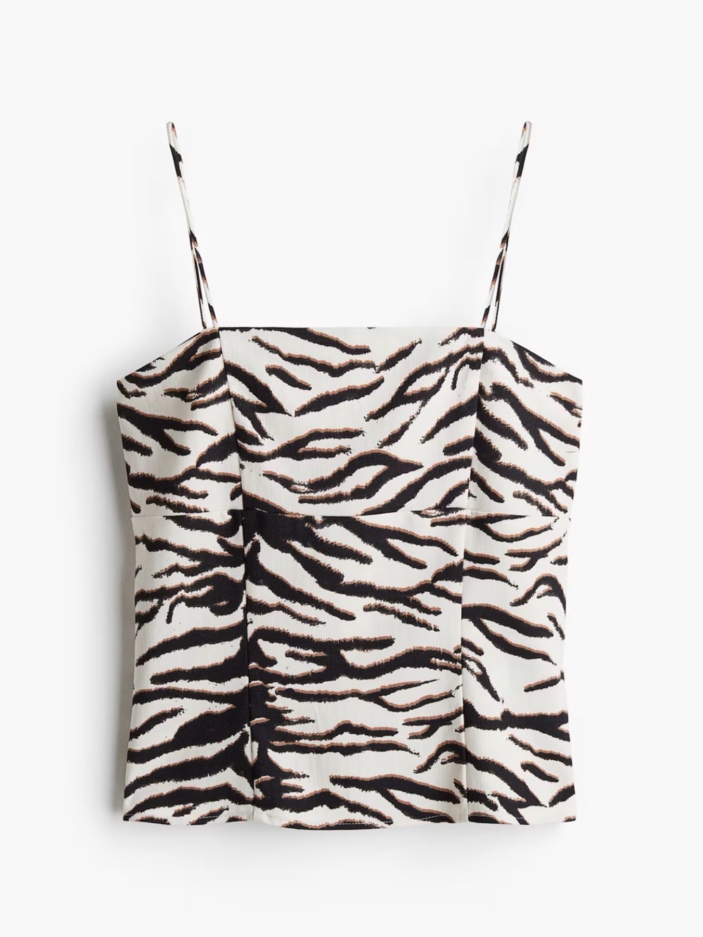 H&M zebra fitted strappy top